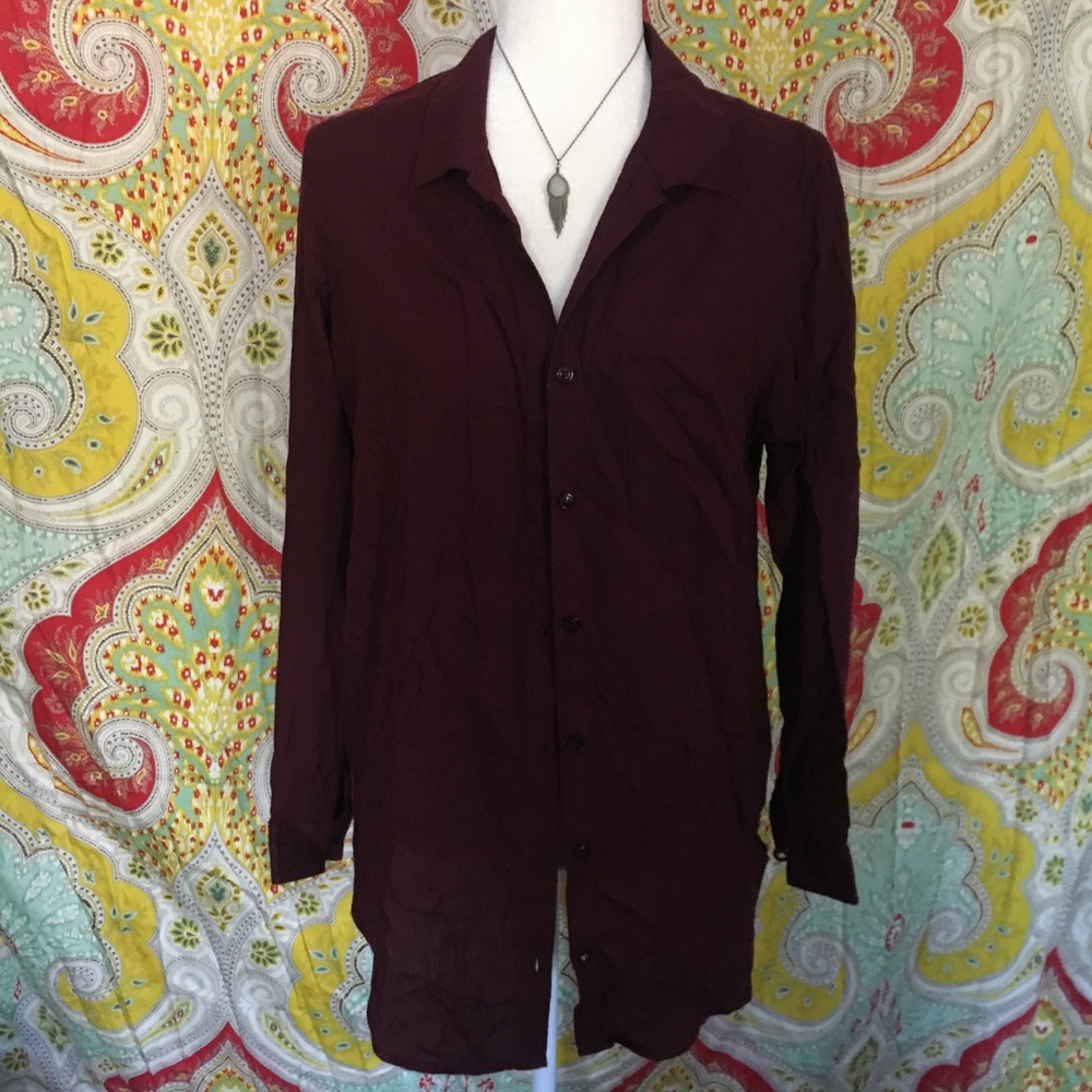 Deep Purple Button Down Blouse